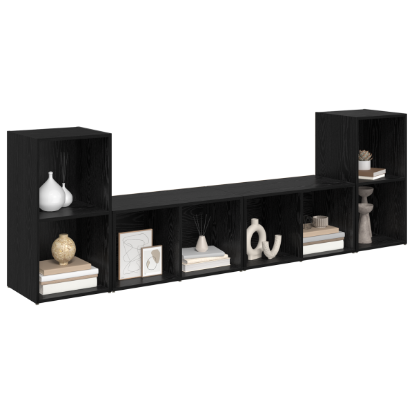 Conjunto de mueble de TV 4 pcs Roble negro 72 x 35 x 36.5 cm M 3