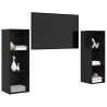 Conjunto de mueble de TV 2 pcs Roble negro 107 x 35 x 37 cm 3