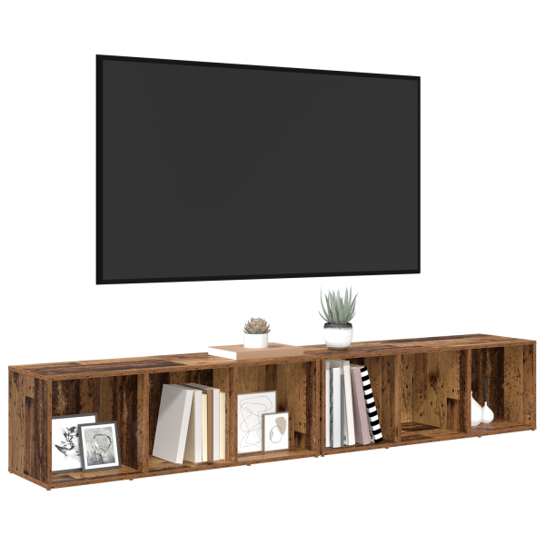 Conjunto de móvel de TV 2 pcs Madeira Antiga 37 x 35 x 107 cm M 3
