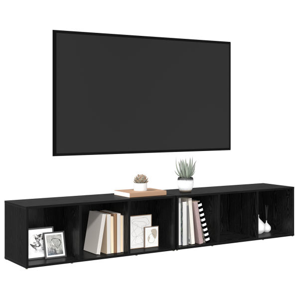 Conjunto de mueble de TV 2 pcs Roble Negro 37 x 35 x 107 cm M 3