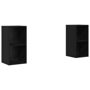 Mueble de TV de Pared 2 pcs Roble negro 37 x 37 x 72 cm H