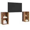 Conjunto de móvel de TV 2 pcs Madeira Antiga 72 x 35 x 36.5 cm 3