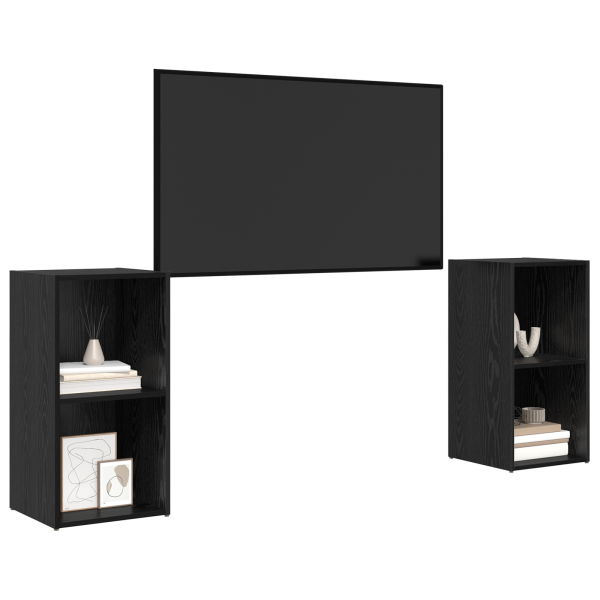 Conjunto de mueble de TV 2 pcs Roble negro 72 x 35 x 36.5 cm M 3