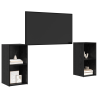 Conjunto de móvel de TV 2 pcs Carvalho Preto 72 x 35 x 36.5 cm 3