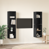 Mueble de TV de Pared 4 pcs Roble negro 37 x 37 x 72 cm 4