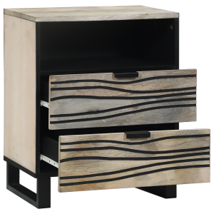 Mesas de cabeceira com gaveta Branco e Preto 50 x 33 x 60 cm H