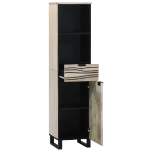 Gabinete de Baño con cajón con estante Marrón. Negro 38 x 33.5 x 160 cm H