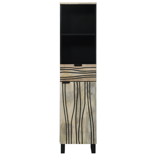 Gabinete de Baño con cajón con estante Marrón. Negro 38 x 33.5 x 160 cm M 3