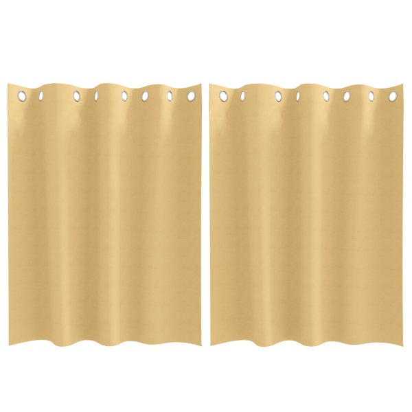 Cortinas com cortinas 2 pcs Bege 140 x 140 cm Poliéster M 2