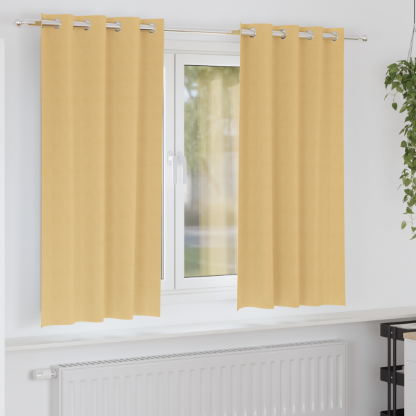Cortinas con cortinas 2 pcs Beige 175 x 140 cm Poliéster D