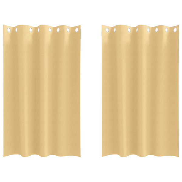 Cortinas com cortinas 2 pcs Bege 175 x 140 cm Poliéster M 2