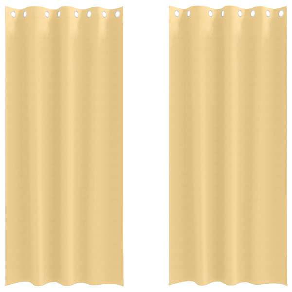 Cortinas con cortinas 2 pcs Beige 225 x 140 cm Poliéster M 2