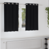 Cortinas con cortinas 2 pcs Negro 140 x 140 cm Poliéster 1