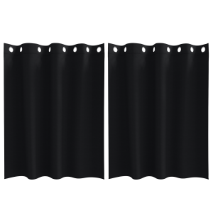 Cortinas con cortinas 2 pcs Negro 140 x 140 cm Poliéster H