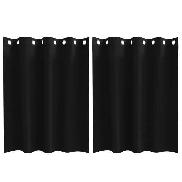 Cortinas com cortinas 2 pcs Preto 140 x 140 cm Poliéster M 2