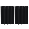Cortinas com cortinas 2 pcs Preto 140 x 140 cm Poliéster 2