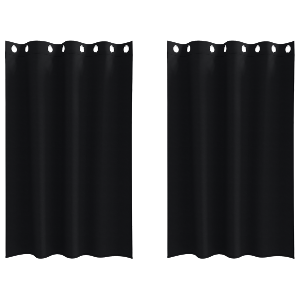 Cortinas con cortinas 2 pcs Negro 175 x 140 cm Poliéster M 2