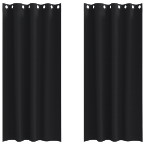 Cortinas con cortinas 2 pcs Negro 245 x 140 cm Poliéster H