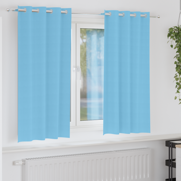 Cortinas con cortinas 2 pcs Azul claro 175 x 140 cm Poliéster D