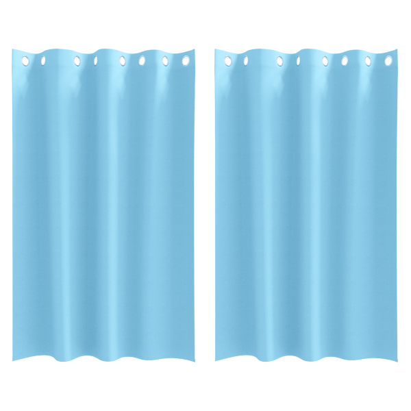 Cortinas com cortinas 2 pcs Azul claro 175 x 140 cm Poliéster M 2