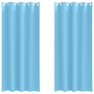 Cortinas con cortinas 2 pcs Azul claro 225 x 140 cm Poliéster H