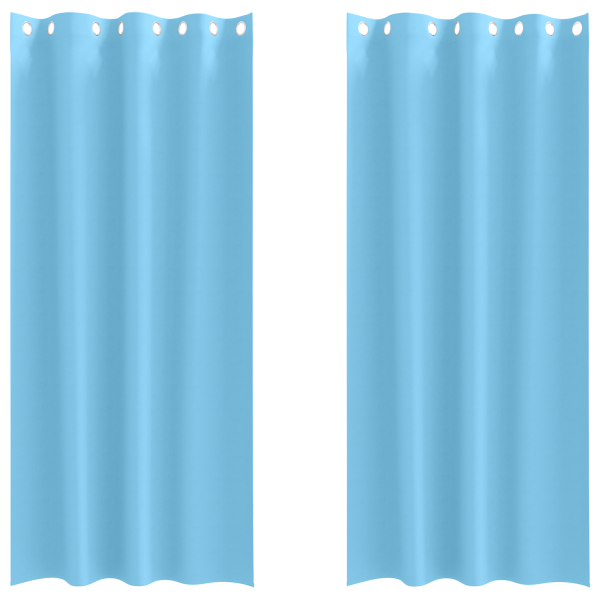 Cortinas con cortinas 2 pcs Azul claro 245 x 140 cm Poliéster M 2