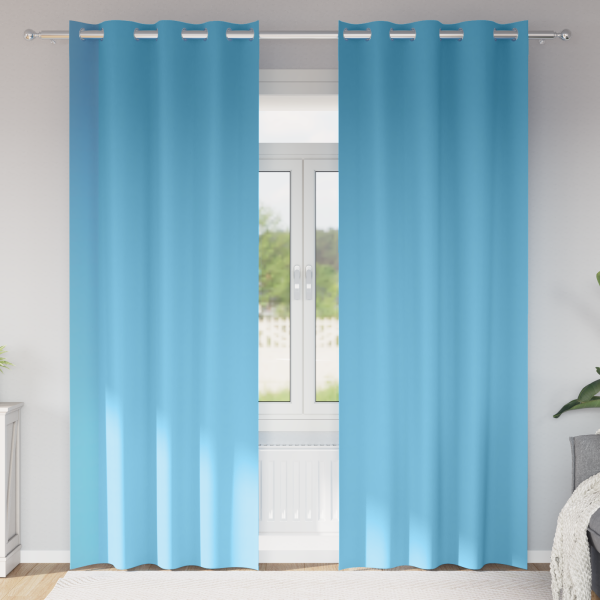 Cortinas con cortinas 2 pcs Azul claro 260 x 140 cm Poliéster D