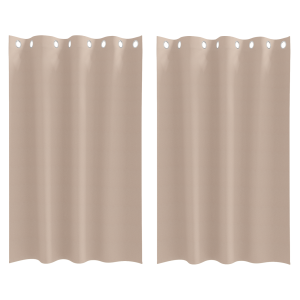 Cortinas 2 pcs Cinzento-acastanhado 175 x 140 cm Poliéster H