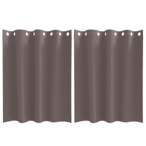 Cortinas 2 pcs Marrón oscuro 140 x 140 cm Poliéster H