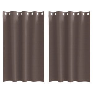 Cortinas 2 pcs Marrón oscuro 175 x 140 cm Poliéster H