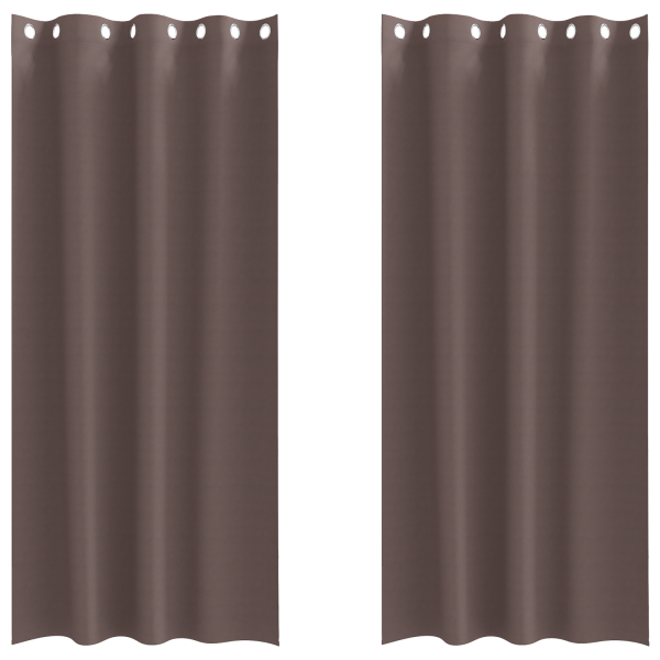 Cortinas 2 pcs Marrón oscuro 245 x 140 cm Poliéster M 2