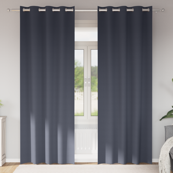 Cortinas con cortinas 2 pcs Antracita 225 x 140 cm Poliéster D