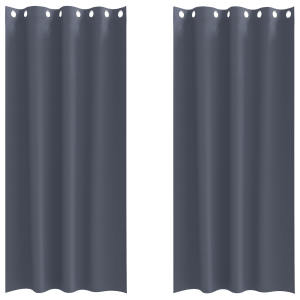Cortinas 2 pcs Cinzento-escuro 260 x 140 cm Poliéster H