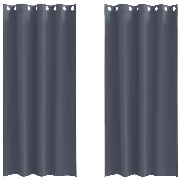 Cortinas 2 pcs Cinzento-escuro 260 x 140 cm Poliéster M 2