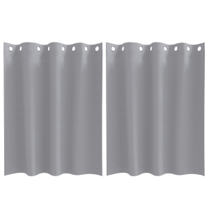 Cortinas con cortinas 2 pcs Gris claro 140 x 140 cm Poliéster H
