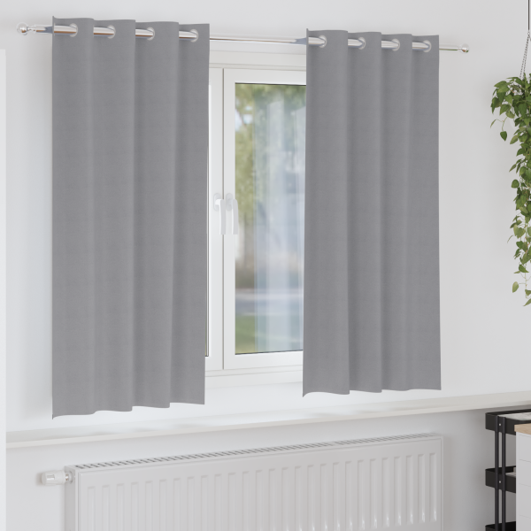 Cortinas con cortinas 2 pcs Gris claro 175 x 140 cm Poliéster D