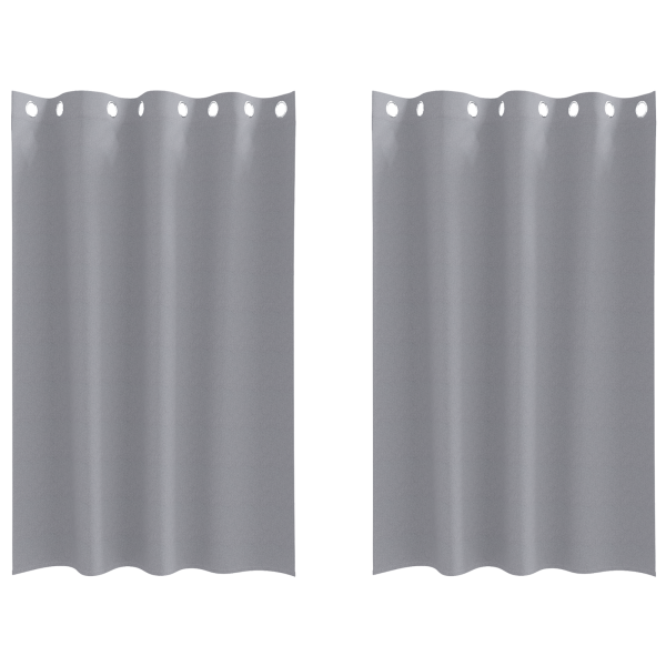 Cortinas 2 pcs Cinzento-claro 175 x 140 cm Poliéster M 2