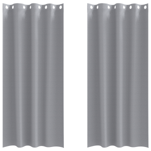 Cortinas con cortinas 2 pcs Gris claro 225 x 140 cm Poliéster H