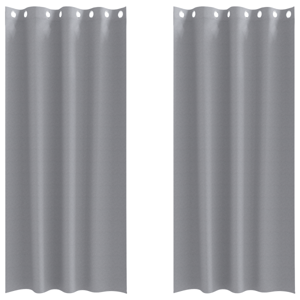 Cortinas 2 pcs Cinzento-claro 245 x 140 cm Poliéster M 2