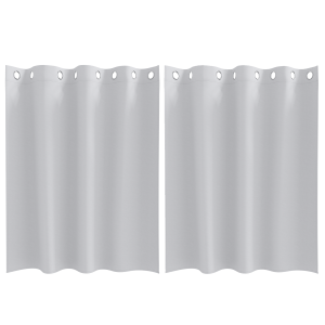 Cortinas con cortinas 2 pcs Gris pálido 140 x 140 cm Poliéster H