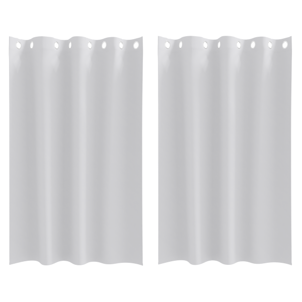 Cortinas con cortinas 2 pcs Gris pálido 175 x 140 cm Poliéster M 2