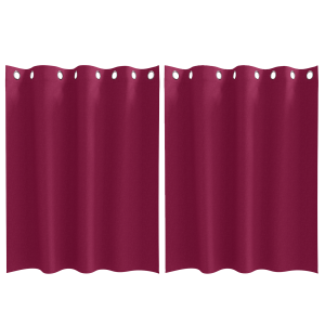 Cortinas con cortinas 2 pcs Rojo vino 140 x 140 cm Poliéster H