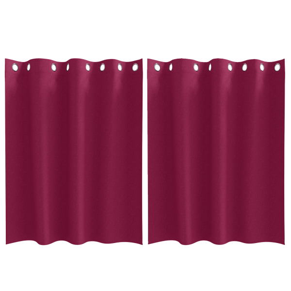 Cortinas con cortinas 2 pcs Rojo vino 140 x 140 cm Poliéster M 2