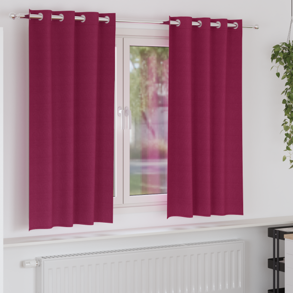 Cortinas con cortinas 2 pcs Rojo vino 175 x 140 cm Poliéster D