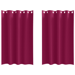 Cortinas 2 pcs Vinho Vermelho 175 x 140 cm Poliéster H