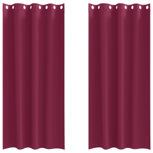 Cortinas 2 pcs Vinho Vermelho 260 x 140 cm Poliéster H