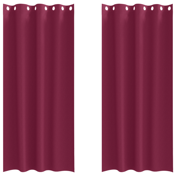 Cortinas 2 pcs Vinho Vermelho 260 x 140 cm Poliéster M 2