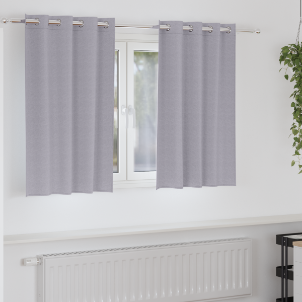 Cortinas 2 pcs Gris metálico 140 x 140 cm Poliéster D