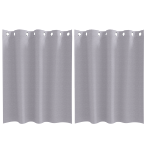 Cortinas 2 pcs Gris metálico 140 x 140 cm Poliéster H