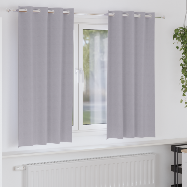 Cortinas 2 pcs Gris metálico 175 x 140 cm Poliéster D